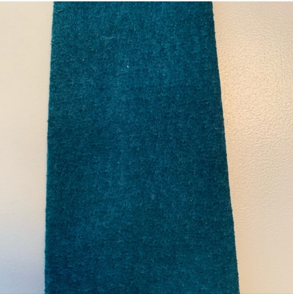 Vintage teal suede skinny tie by Ambiance - Picture 3 of 4
